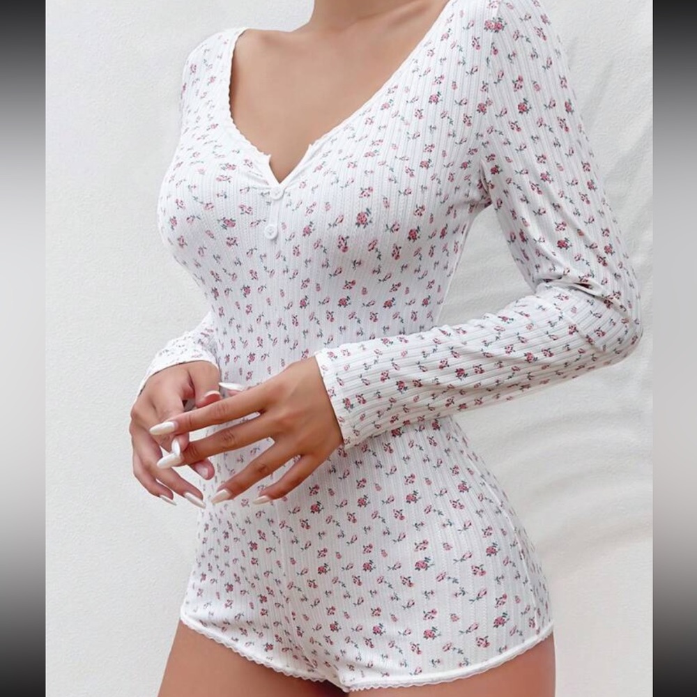 floral sleep romper